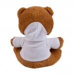 Teddybeer met sweatshirt kleur wit derde weergave