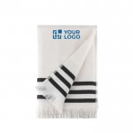 Fairtrade katoenen handdoek 70 x 140 cm en 300 g/m2 kleur wit met afdrukgebied