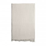Fairtrade katoenen sjaal met harige randen 85 g/m2 kleur naturel vijfde weergave