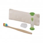 Set met tandenborstel en zandloper in een etui kleur groen vijfde weergave