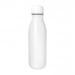 Gekleurde gerecyclede aluminium fles met dop 550ml kleur wit eerste weergave
