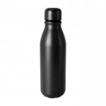 Gekleurde gerecyclede aluminium fles met dop 550ml kleur zwart eerste weergave