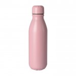 Gekleurde gerecyclede aluminium fles met dop 550ml kleur roze eerste weergave