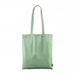 Fairtrade GRS-katoenen tas met lange hengsels 120 g/m2 kleur groen vierde weergave