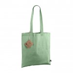 Fairtrade GRS-katoenen tas met lange hengsels 120 g/m2 kleur groen vijfde weergave