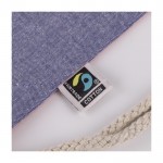 Fairtrade 140g/m2 katoenen 2-in-1 tas en rugzak met trekkoord kleur blauw vijfde weergave