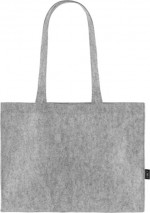 Vilten tas met RPET-certificaat met lange hengsels 180 g/m2 kleur grijs vierde weergave