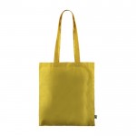 Fairtrade katoenen tas met lange hengsels 180g/m2 kleur geel vierde weergave