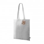 Fairtrade katoenen tas met lange hengsels 180g/m2 kleur wit vierde weergave
