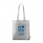 Fairtrade katoenen tas met lange hengsels 180g/m2 kleur wit met afdrukgebied