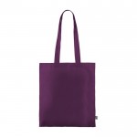 Fairtrade katoenen tas met lange hengsels 180g/m2 kleur paars derde weergave