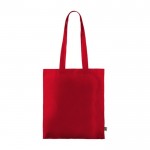 Fairtrade katoenen tas met lange hengsels 180g/m2 kleur rood derde weergave