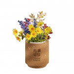 Kurkpot en wilde bloemenzaden voor opplant kleur bruin met afdrukgebied
