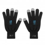 RPET-handschoenen met neus geschikt voor touchscreen kleur zwart met afdrukgebied