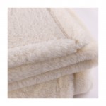 Zachte polyester deken met decoratieve strik 500 g/m2 kleur wit derde weergave