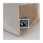 Fairtrade katoenen toilettas met jute basis 220 g/m2 kleur naturel vijfde weergave