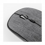 Draadloze muis met hoes van gerecycled polyester kleur grijs zesde weergave