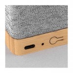 Gerecycled polyester en bamboe draadloze speaker met USB 3W kleur grijs vijfde weergave