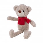 Teddybeer met rode sjaal om te personaliseren kleur naturel eerste weergave