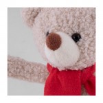 Teddybeer met rode sjaal om te personaliseren kleur naturel tweede weergave