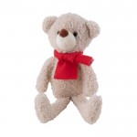 Teddybeer met rode sjaal om te personaliseren kleur naturel derde weergave