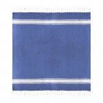 Twee-kleurige pareo handdoek van katoen en polyester 200 g/m2 kleur blauw eerste weergave