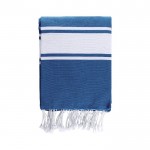 Twee-kleurige pareo handdoek van katoen en polyester 200 g/m2 kleur blauw tweede weergave