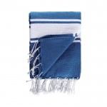 Twee-kleurige pareo handdoek van katoen en polyester 200 g/m2 kleur blauw derde weergave
