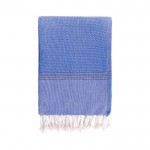 Pareo handdoek van gerecycled en organisch katoen 200 g/m2 kleur blauw eerste weergave