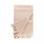 Pareo handdoek van gerecycled katoen met gestreept design 200 g/m2 kleur beige derde weergave