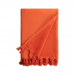 Handdoek met katoen en polyester in felle kleuren 320 g/m2 kleur oranje tweede weergave