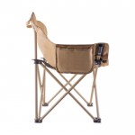 Opvouwbare stoel van polyester met stalen frame en bijpassende hoes kleur bruin derde weergave