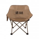 Opvouwbare stoel van polyester met stalen frame en bijpassende hoes kleur bruin met afdrukgebied