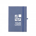 Harde kaft notitieboekjes gemaakt van organische materialen A5 kleur blauw met afdrukgebied