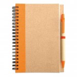 Notitieboekje van gerecycled papier met kleurdetail kleur oranje
