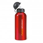 Te bedrukken aluminium fles kleur rood vierde weergave met logo