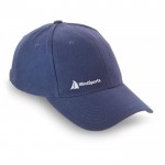 Caps voor bedrijfsmerchandising kleur blauw vierde weergave met logo