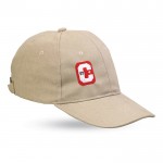 Caps voor bedrijfsmerchandising kleur khaki vierde weergave met logo