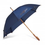 Te bedrukken paraplu van 23” met houten handvat kleur blauw tweede weergave