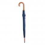 Te bedrukken paraplu van 23” met houten handvat kleur blauw derde weergave