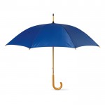 Te bedrukken paraplu van 23” met houten handvat kleur blauw vierde weergave