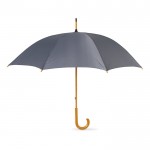 Te bedrukken paraplu van 23” met houten handvat kleur grijs