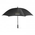 Te bedrukken paraplu van 30'’ voor bedrijven kleur zwart vierde weergave met logo