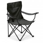 Camping/strandstoel met opdruk kleur zwart