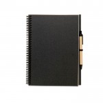 Reclame notitieboekje van gerecycled papier kleur zwart