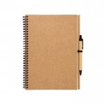 Reclame notitieboekje van gerecycled papier kleur beige