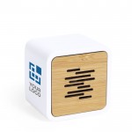Gerecyclede vierkante speaker met logo weergave met jouw bedrukking