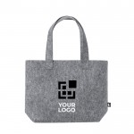 Rpet-vilten tas met logo weergave met jouw bedrukking