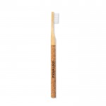 Tandenborstel van kurk en bamboe weergave met jouw bedrukking