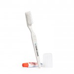 Eco tandenborstel met tandpasta weergave met jouw bedrukking